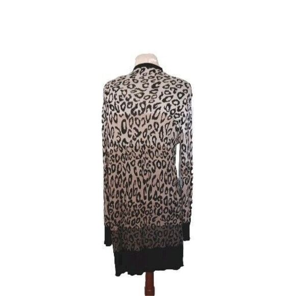 Oliver Leopard Print Cardigan Size Large Viscose Ombre Beige Brown Black - Picture 3 of 16
